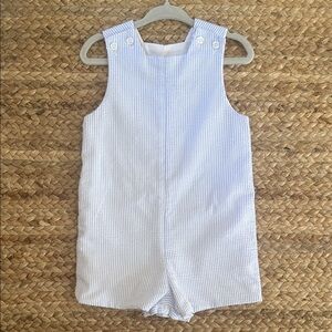 NWOT Bailey Boys seersucker blue white Jon Jon, 18M